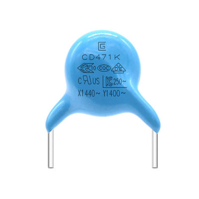 UL 인증 250VAC Y1 안전 471K/400V 콘덴시터 2A-20A 등급 전류 -40°C ~ 85°C 운영 온도