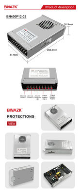 야외 빗방울 스위치 전원 공급 12V 400w LED 고성능