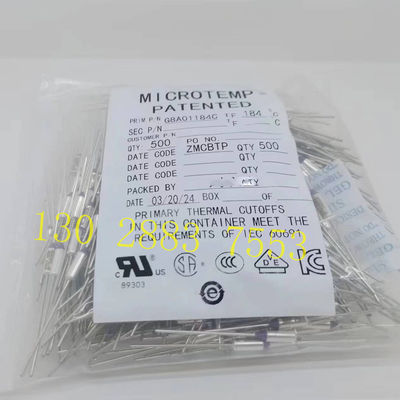 MICROTEMP G8A00072C 열 퓨즈 250VAC에서 최대 25AMP의 전류 중단 능력 G8A01Tf072C