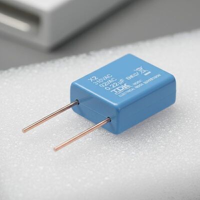 관통 구멍 X2 안전 커패시터 310VAC 정격 전압 리드선 재질 주석 도금 구리 전기 노이즈 억제용 설계